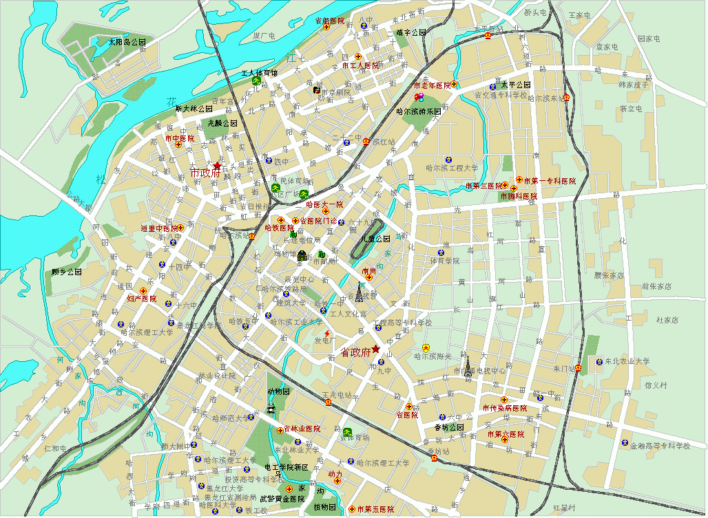 harbin city center map